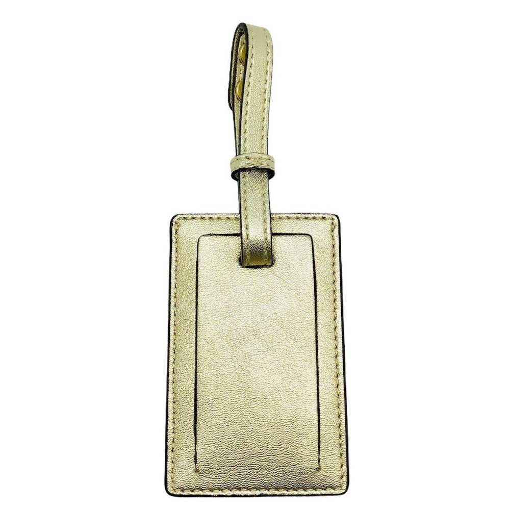 New Coach Champagne gold leather luggage tag